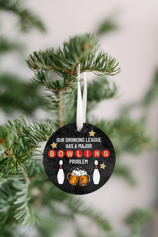 Bowling Funny Drinking Ornament