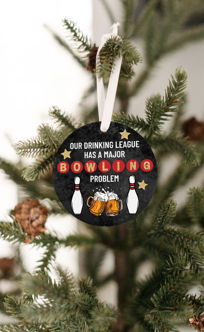 Bowling Funny Drinking Ornament