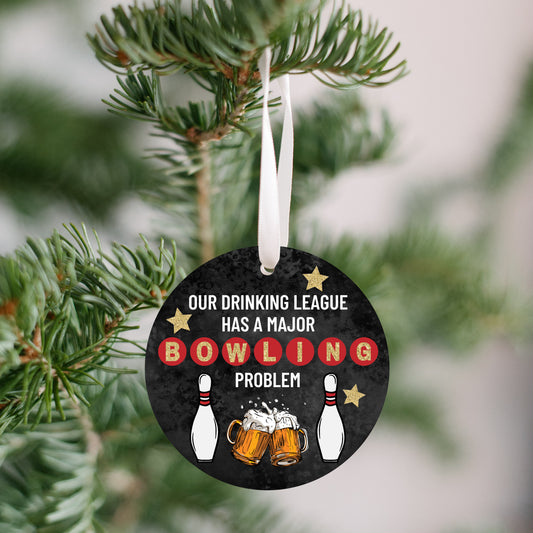 Bowling Funny Drinking Ornament