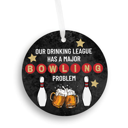 Bowling Funny Drinking Ornament