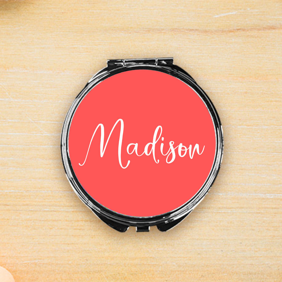 Script Name Personalized Compact Mirror