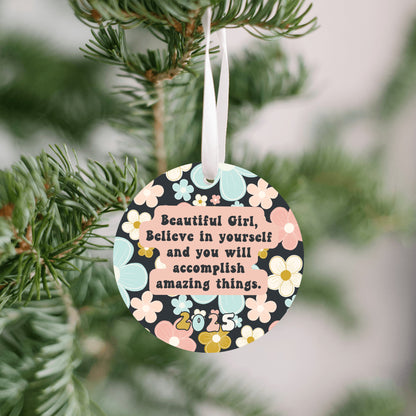 Flower Power Beautiful Girl Ornament