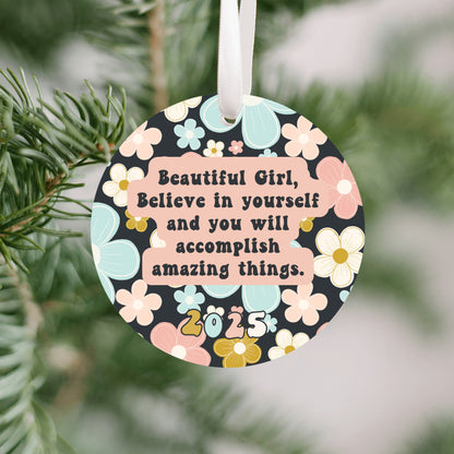Flower Power Beautiful Girl Ornament