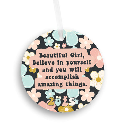 Flower Power Beautiful Girl Ornament
