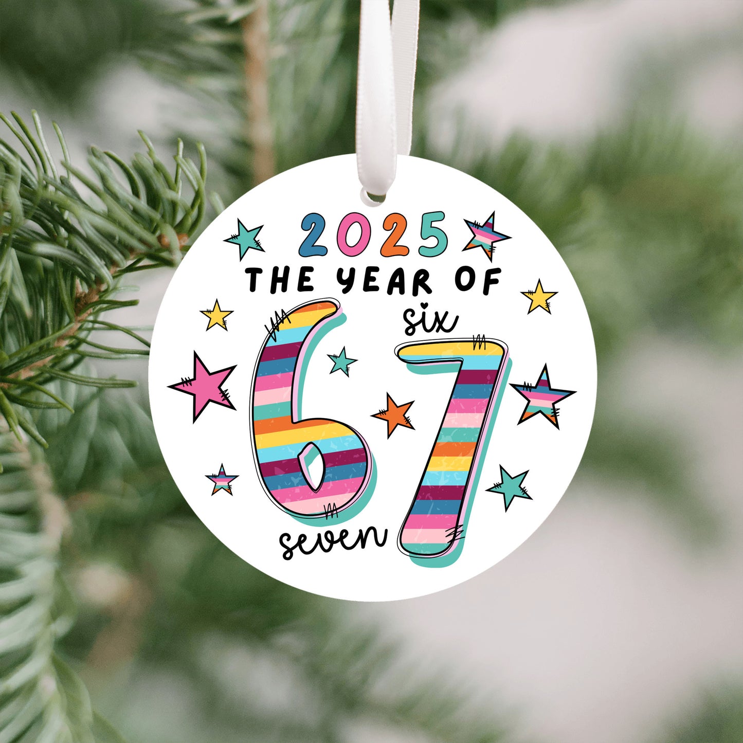 Groovy 6 7 Christmas Ornament