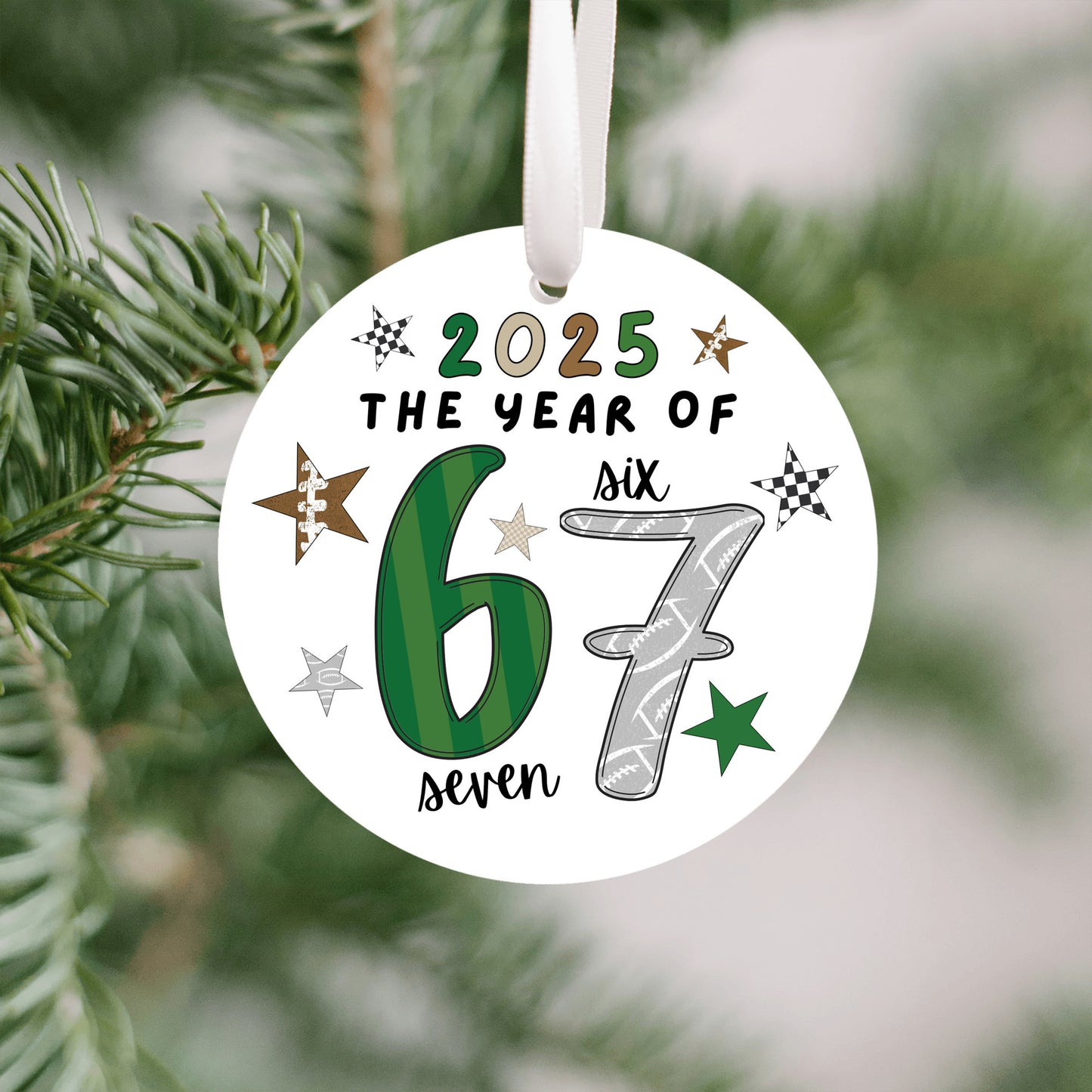 Six Seven Football Ornament