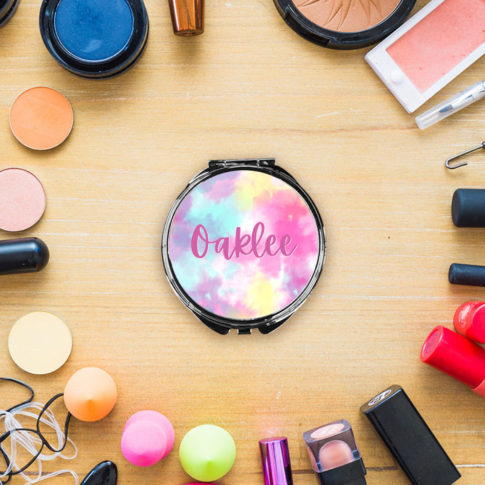 Personalized Tiedye Compact Mirror