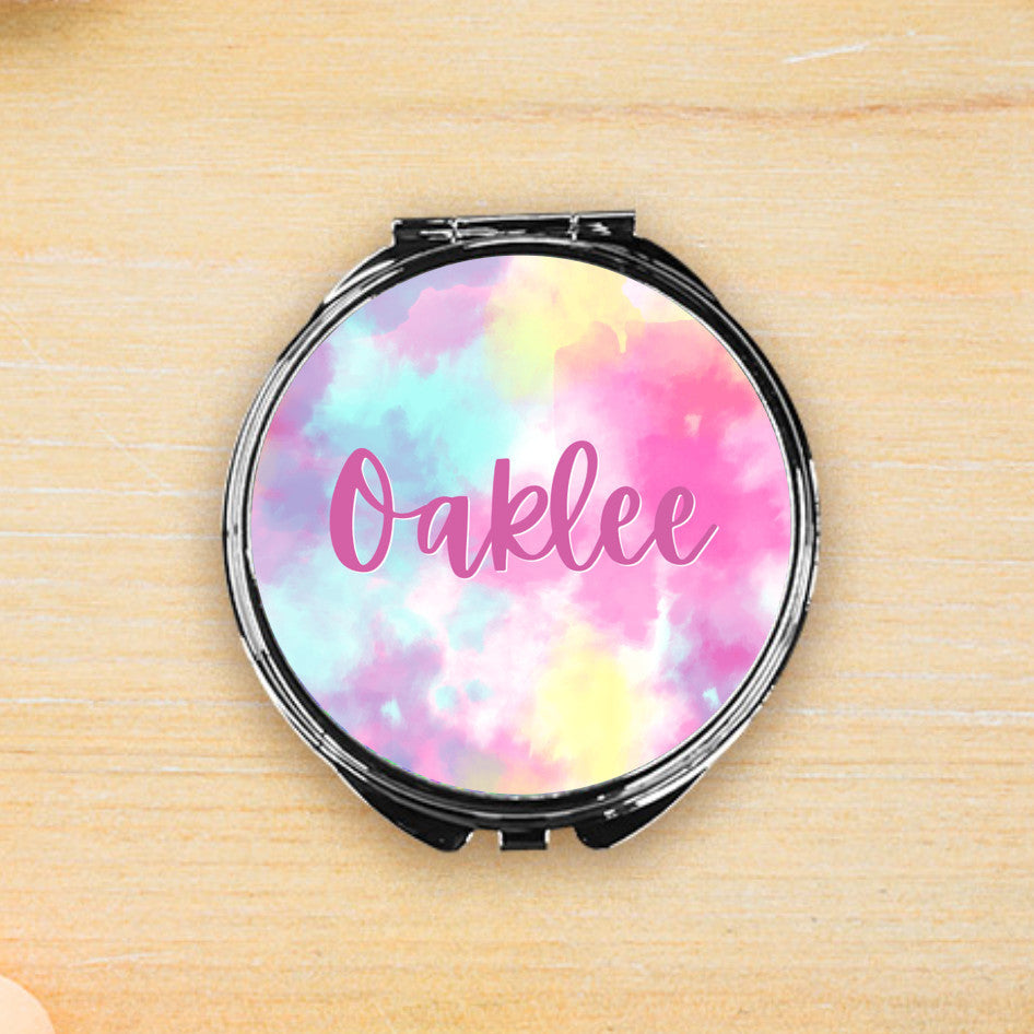 Personalized Tiedye Compact Mirror