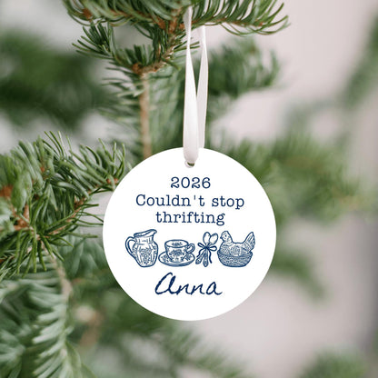 Couldn't Stop Thrifting Personalized Ornament