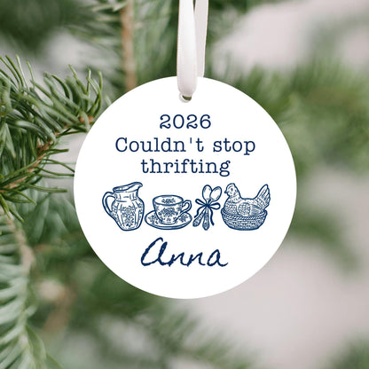 Couldn't Stop Thrifting Personalized Ornament