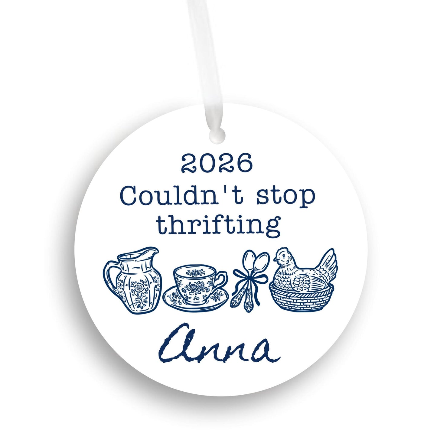 Couldn't Stop Thrifting Personalized Ornament