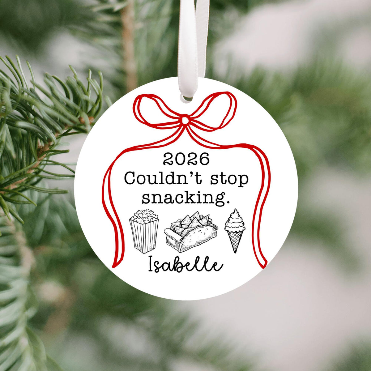 Couldn't Stop Snacking Personalized Ornament