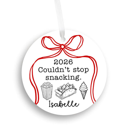 Couldn't Stop Snacking Personalized Ornament