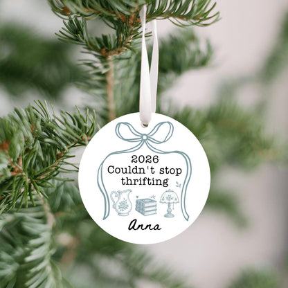 Couldn't Stop Thrifting Personalized Ornament