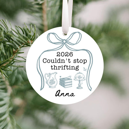 Couldn't Stop Thrifting Personalized Ornament