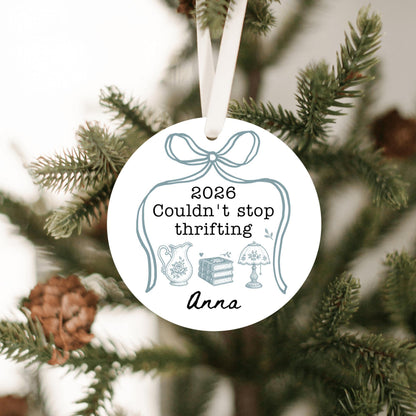 Couldn't Stop Thrifting Personalized Ornament
