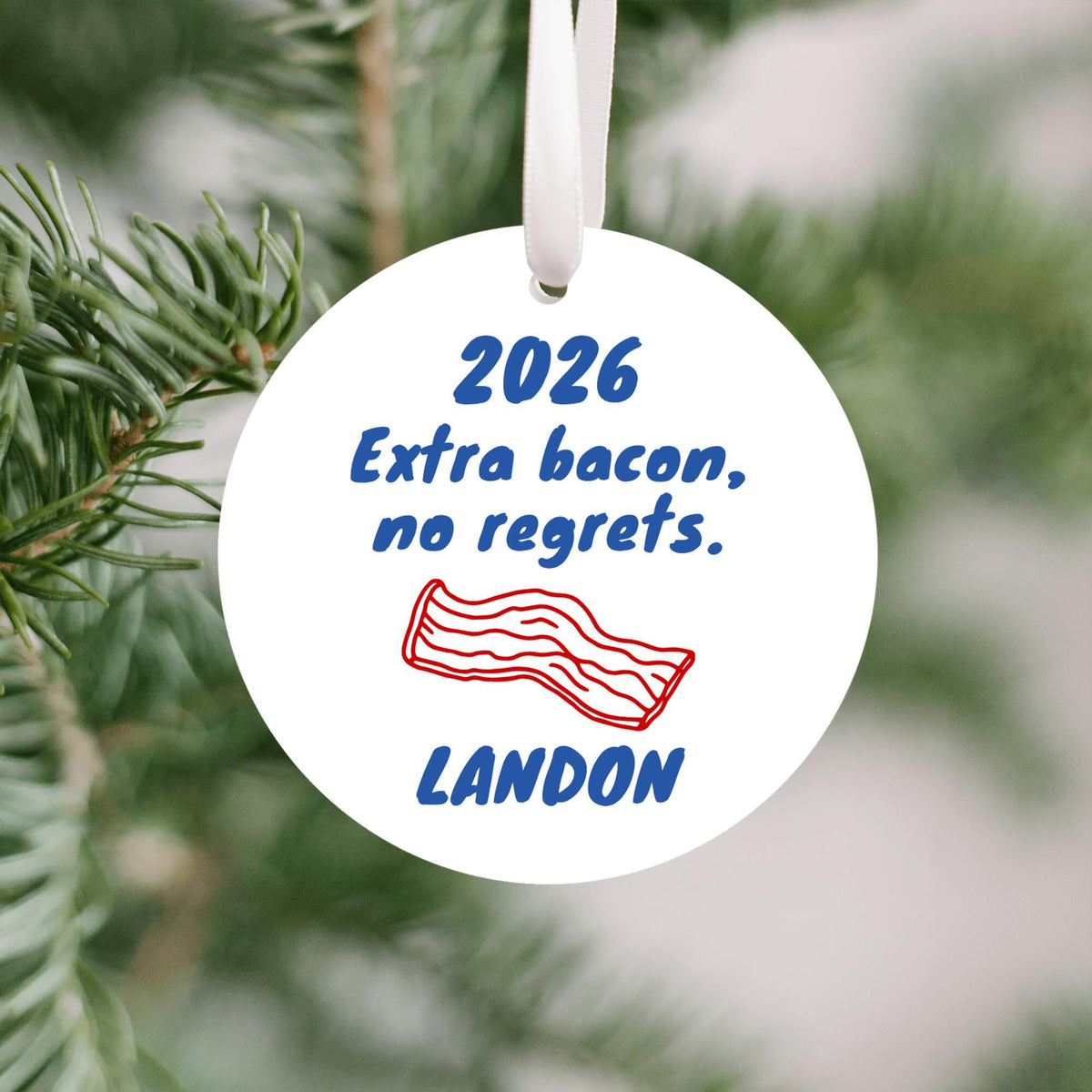 Bacon Lover Personalized Ornament
