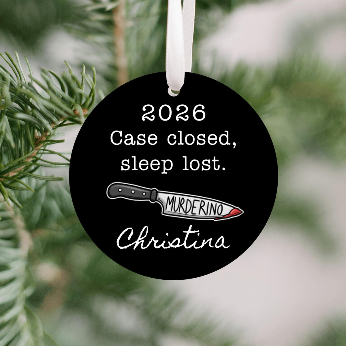 Murderino True Crime Personalized Ornament