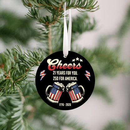 21st Birthday for Him Patriotic Ornament