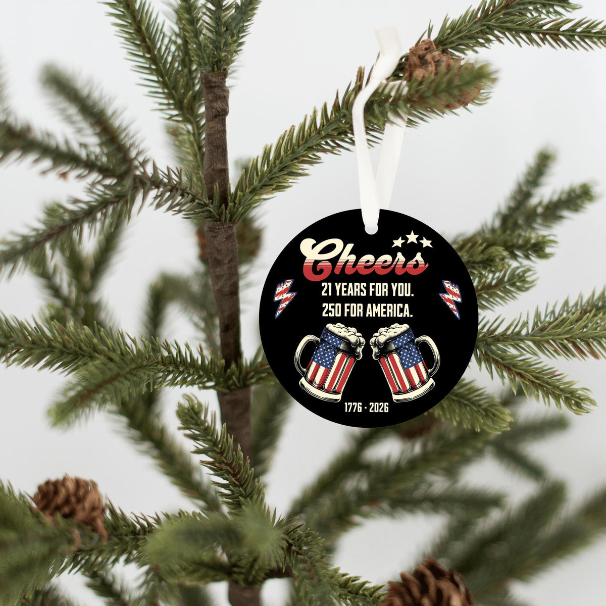 21st Birthday for Him Patriotic Ornament