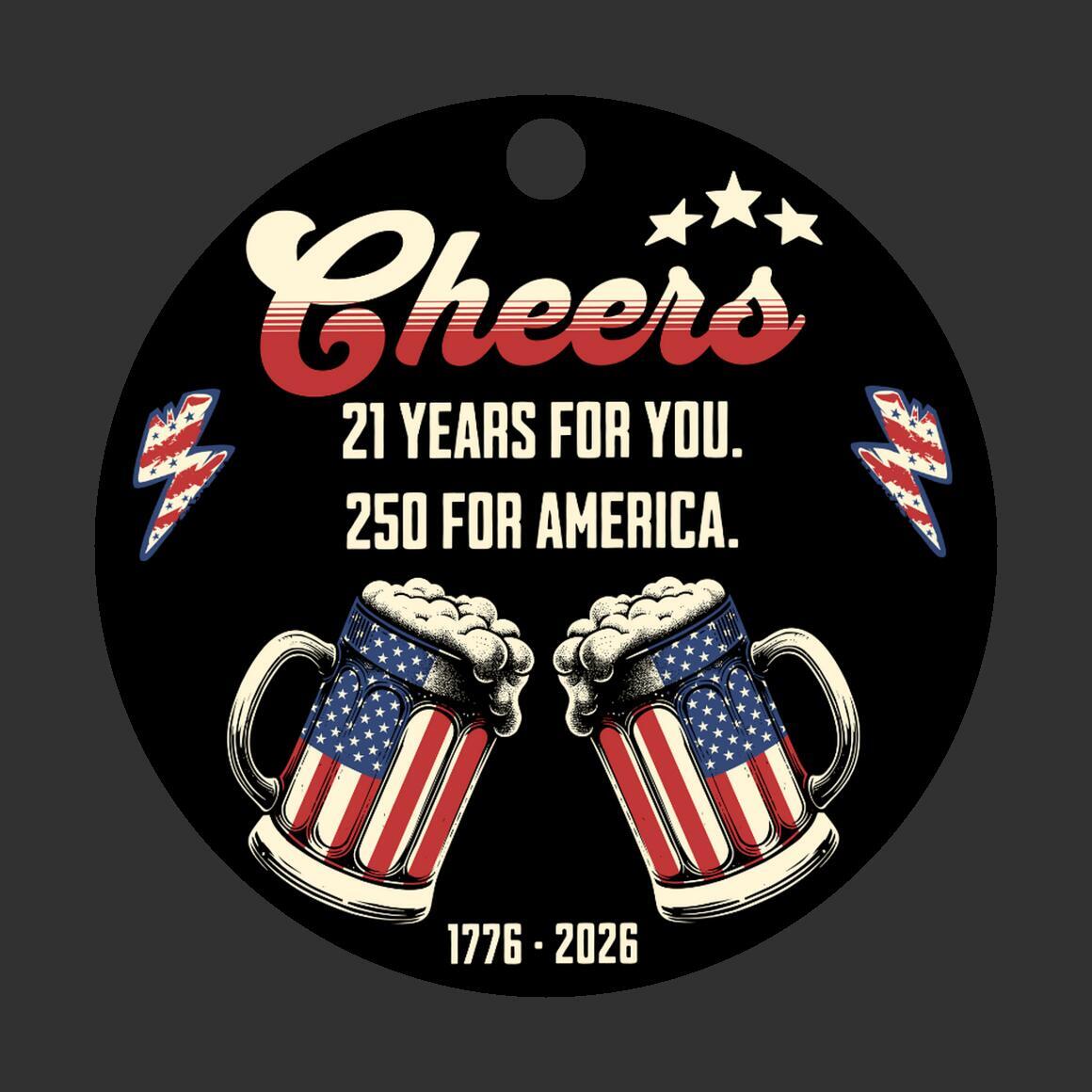 21st Birthday for Him Patriotic Ornament