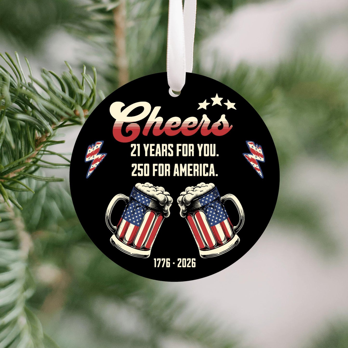 21st Birthday for Him Patriotic Ornament