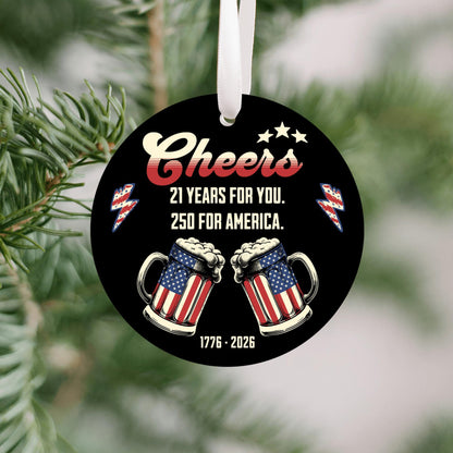 21st Birthday for Him Patriotic Ornament