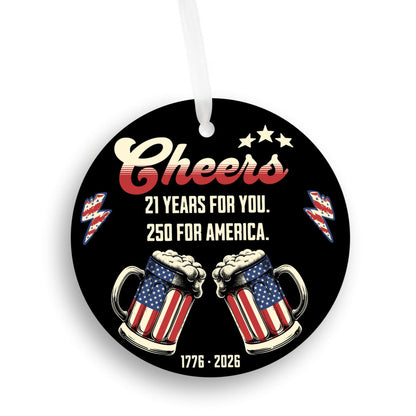 21st Birthday for Him Patriotic Ornament