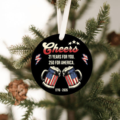 21st Birthday for Him Patriotic Ornament