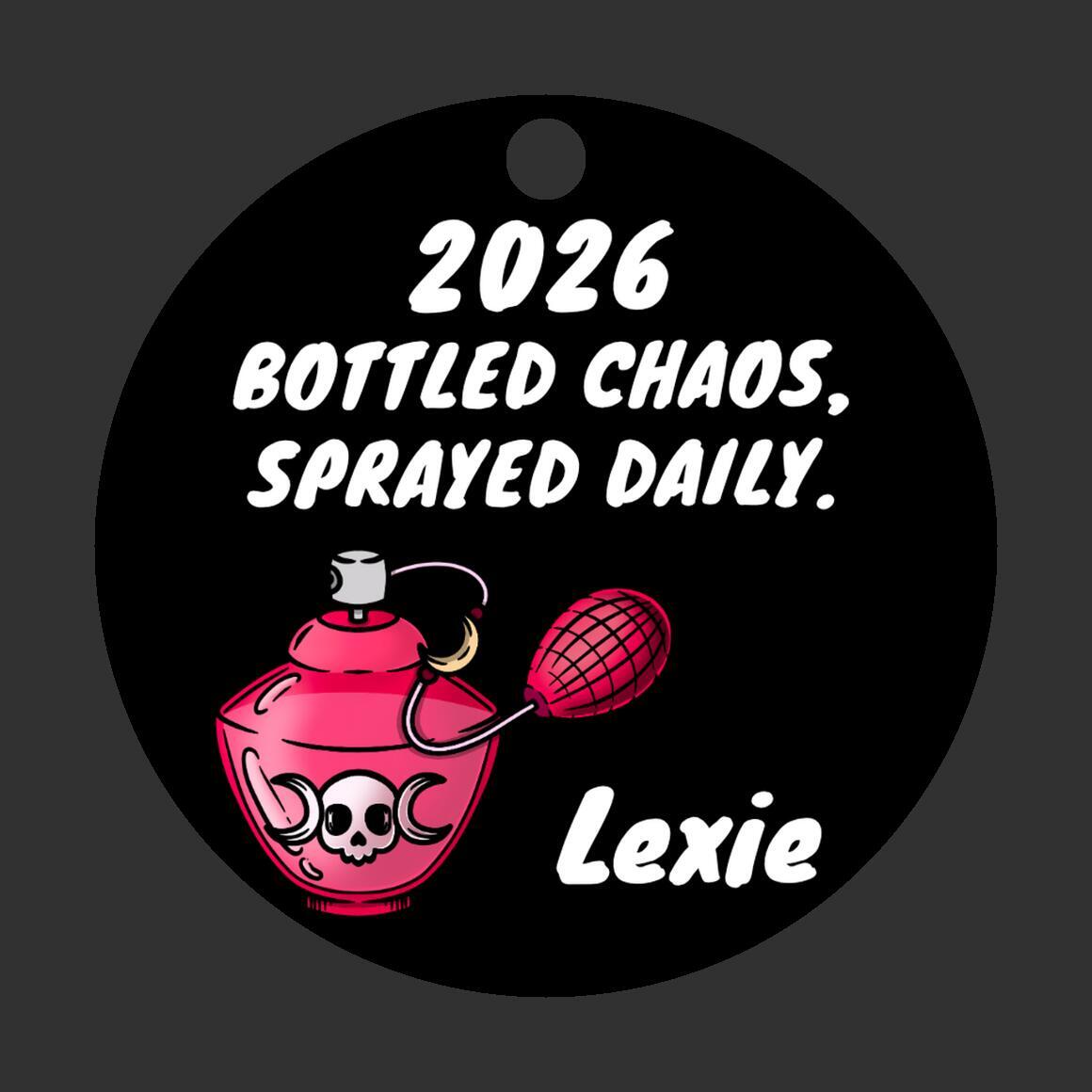 Goth Bottled Chaos Personalized Ornament