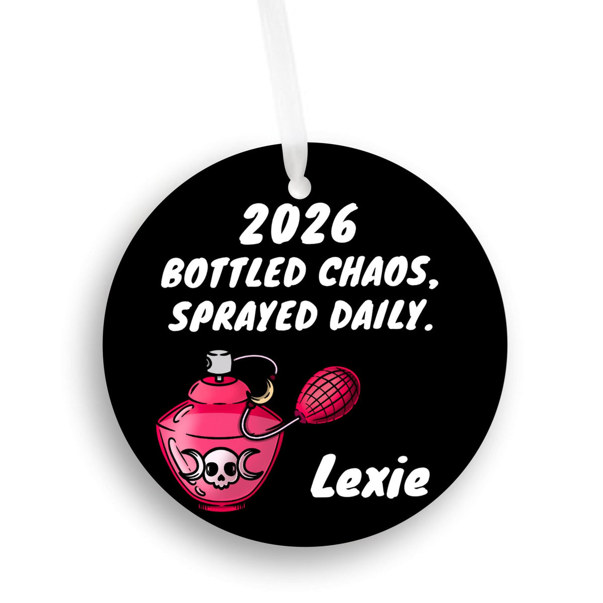Goth Bottled Chaos Personalized Ornament