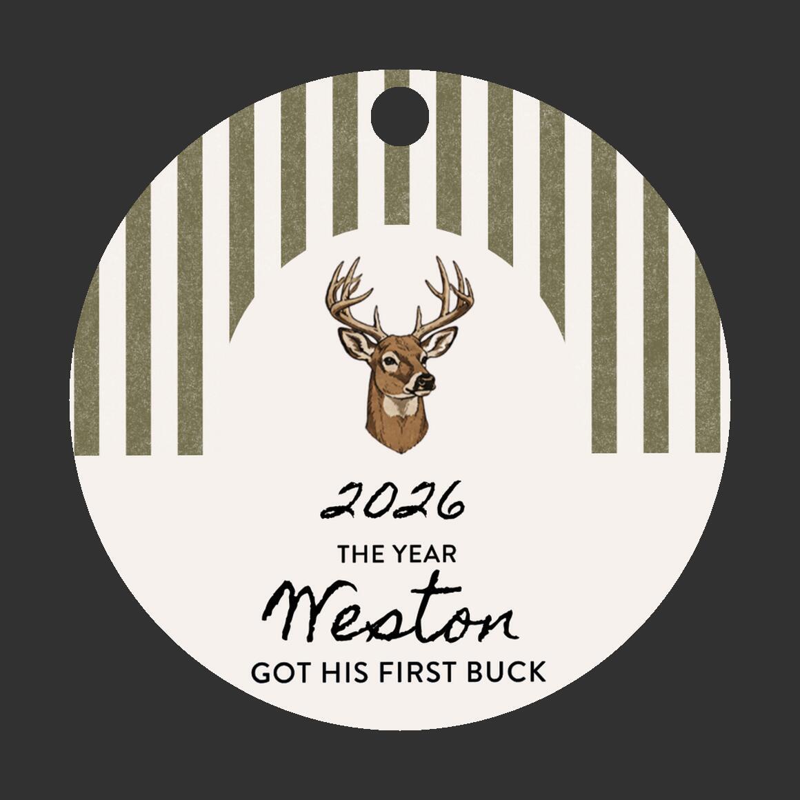 First Buck Christmas Ornament