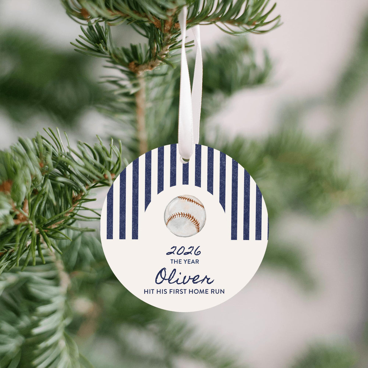 Baseball Hit First Home Run Christmas Ornament