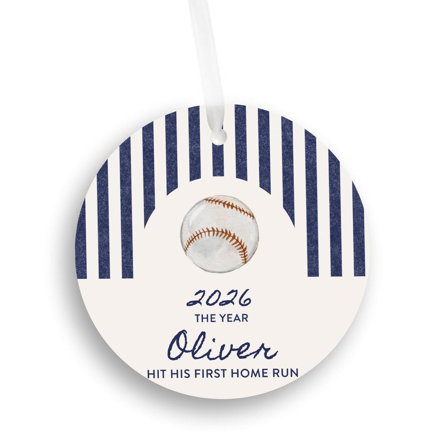 Baseball Hit First Home Run Christmas Ornament