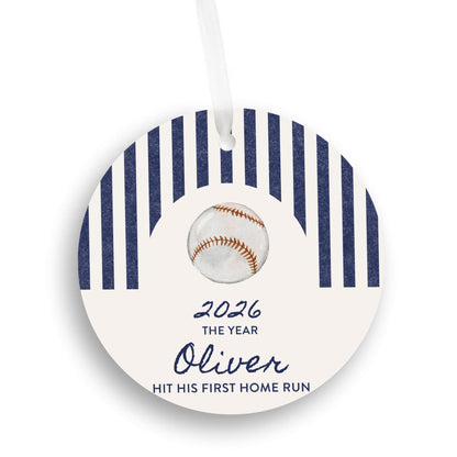 Baseball Hit First Home Run Christmas Ornament