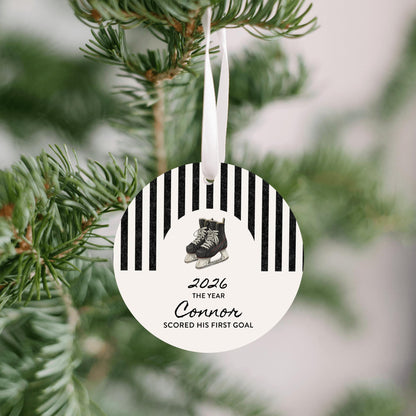 Hockey Scored First Goal Christmas Ornament