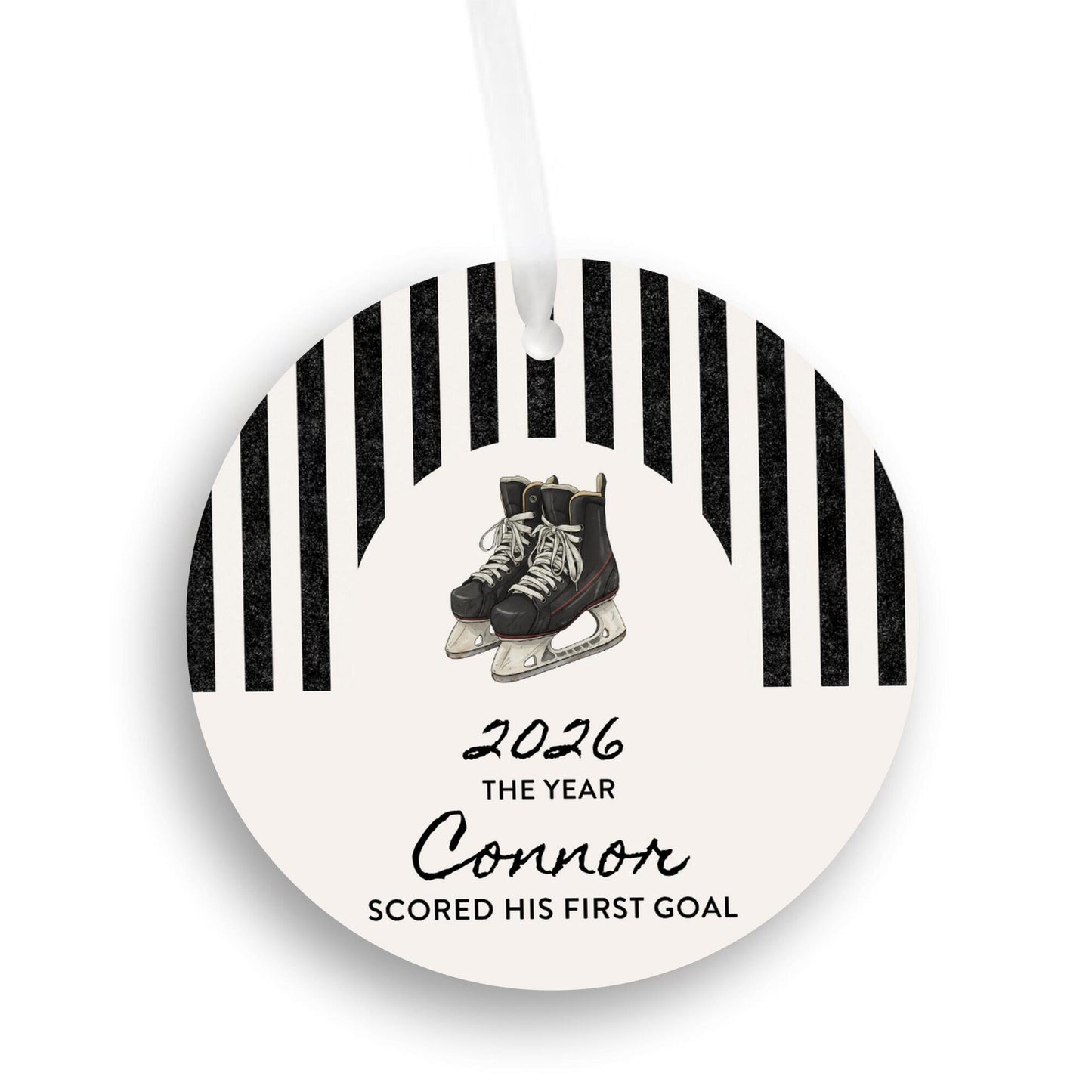 Hockey Scored First Goal Christmas Ornament