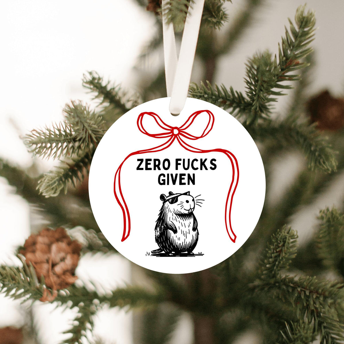 Zero F's Given Capybara Ornament