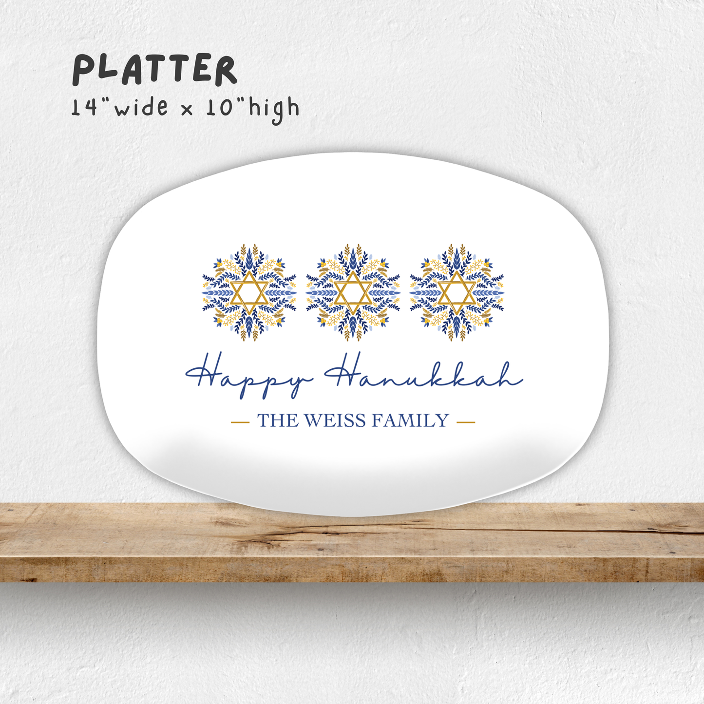 Happy Hanukkah Latke Personalized Platter