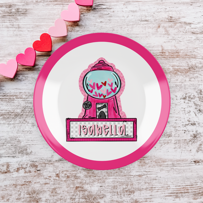 Love Gumball Machine Pink Plate