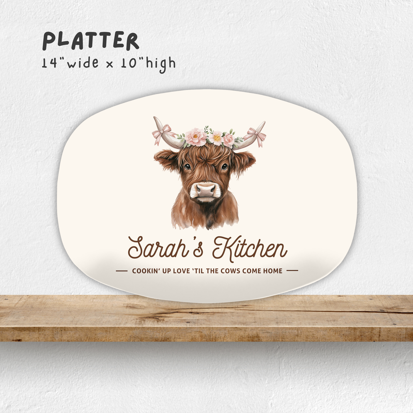 Highland Cow Personalized Platter