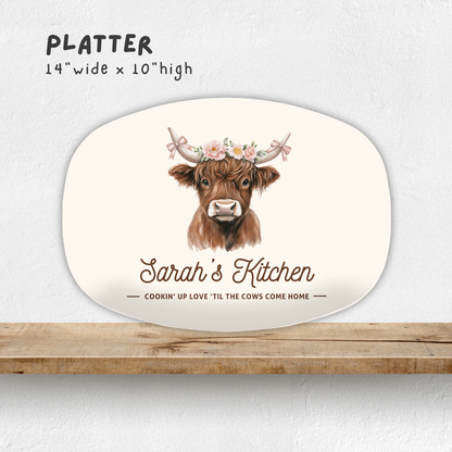 Highland Cow Personalized Platter